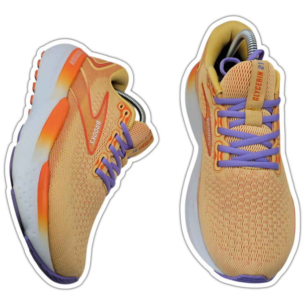 Brooks Glycerin 21 Sunburst Nasturtium Purple Womens 10.5 B Running Shoes